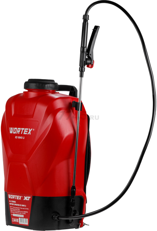 Опрыскиватель ранцевый аккумуляторный 16 л WORTEX KS 1640 Li ALL1 XLT SET (1335856) - Фото 9