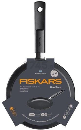Сковорода алюминиевая блинная 22 см FISKARS Hard Face (1075522) - Фото 8