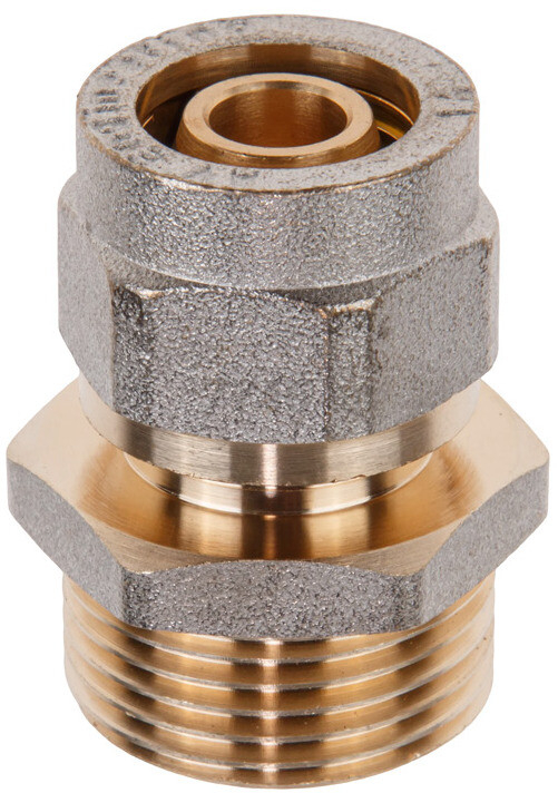 Ниппель латунный 16(2.0)х3/4" с наружной резьбой для труб PEX AV ENGINEERING (AVE309014)