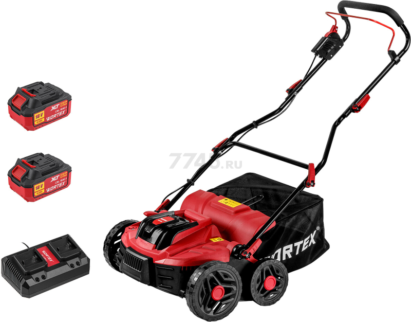 Аэратор-скарификатор для газона аккумуляторный WORTEX CAE 3736 ALL1 XLT SET (1334877) - Фото 9