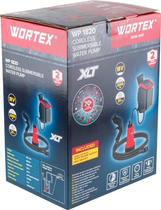 Насос дренажный аккумуляторный WORTEX WP 1820 ALL1 XLT Solo (1334869) - Фото 15