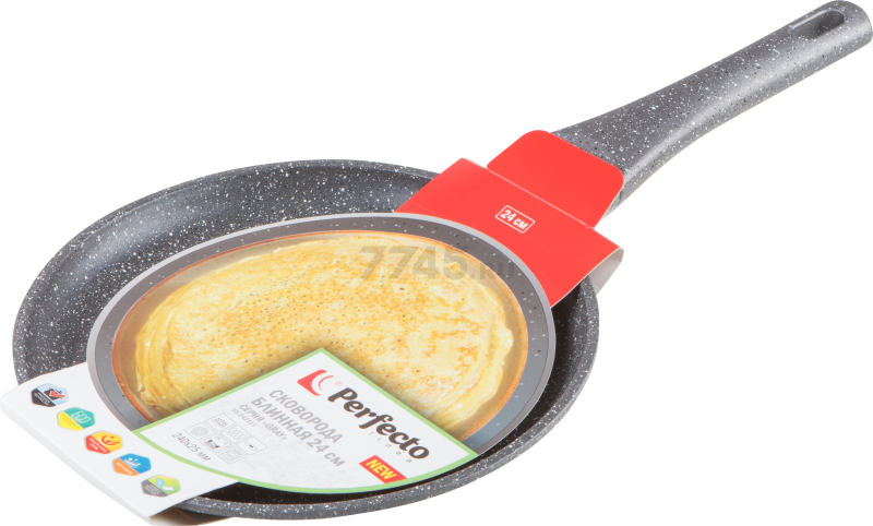 Сковорода алюминиевая блинная 24 см PERFECTO LINEA Grey (55-242111) - Фото 9