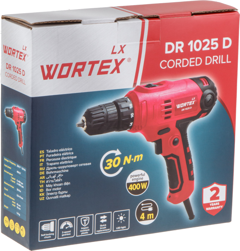 Дрель-шуруповерт сетевая WORTEX LX DR 1025 D (1335878) - Фото 17