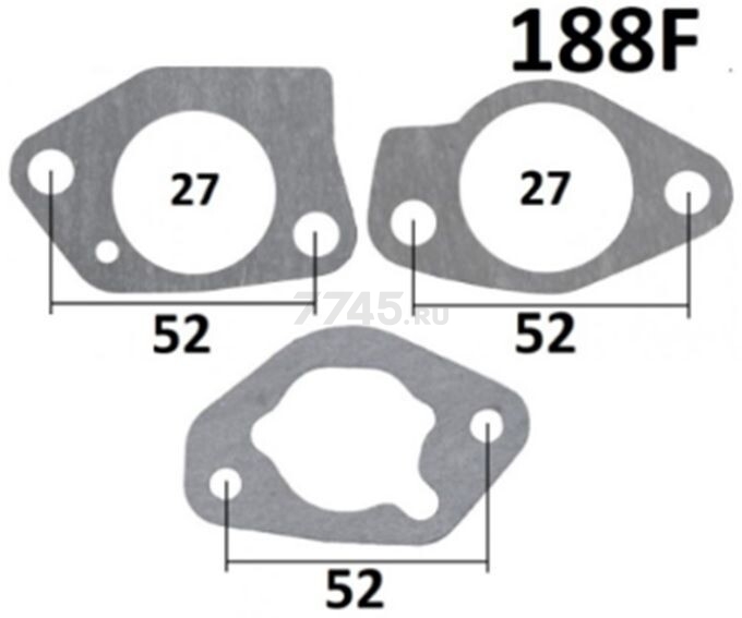 Прокладки карбюратора для двигателя 188F (FMS-01224) - Фото 2