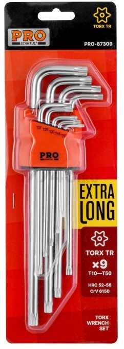 Набор ключей Torx T10-T50 экстрадлинных 9 предметов PRO STARTUL (PRO-87309) - Фото 4