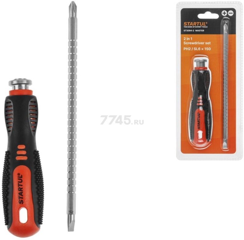 Отвертка комбинированная PH2/SL6 150 мм STARTUL Master (ST3094-2) - Фото 5