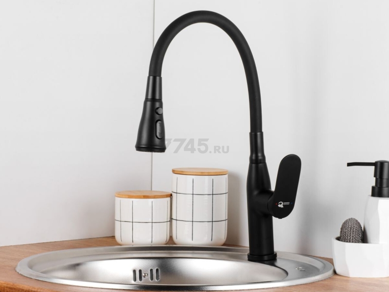 Смеситель для кухни ECONOCE D35 серия 710 черный (EC0713BL) - Фото 2