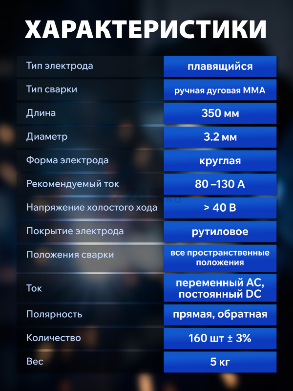 Электрод для углеродистой стали 3,2 мм SOLARIS МР-3 пенал 5 кг (WM-1109) - Фото 3