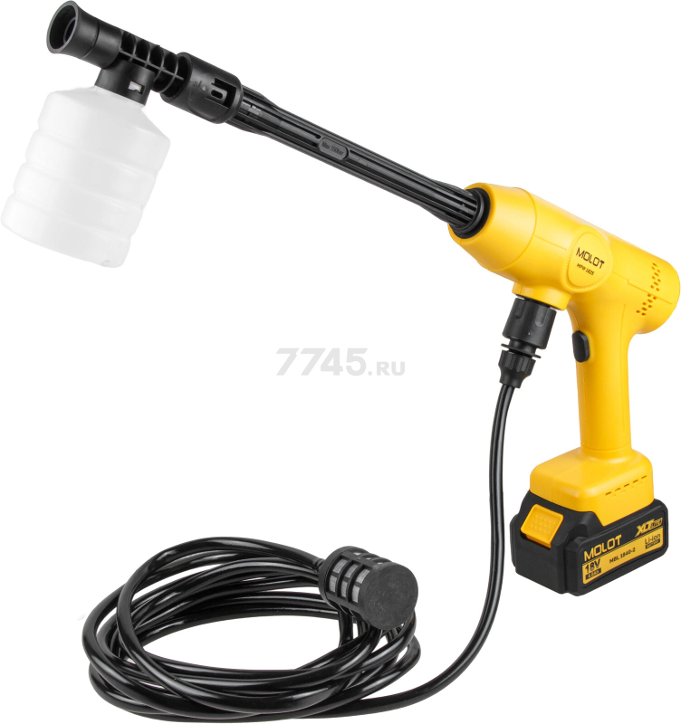 Мойка высокого давления (пистолет) аккумуляторная MOLOT MPW 1825 XLT Lite SET (2318011) - Фото 14