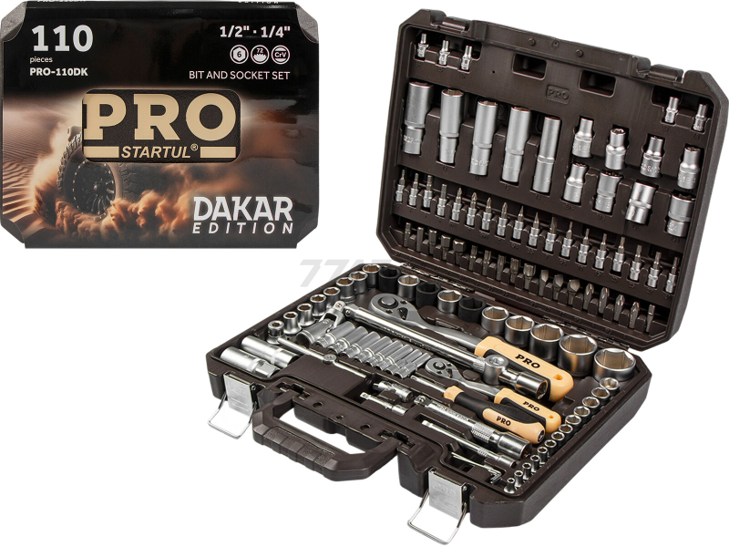 Набор инструментов 1/4", 1/2" 6 граней PRO STARTUL Dakar 110 предметов (PRO-110DK) - Фото 12