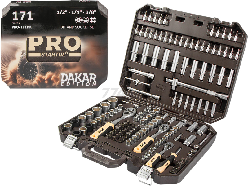 Набор инструментов 1/4", 3/8", 1/2" 6 граней PRO STARTUL Dakar 171 предмет (PRO-171DK) - Фото 7