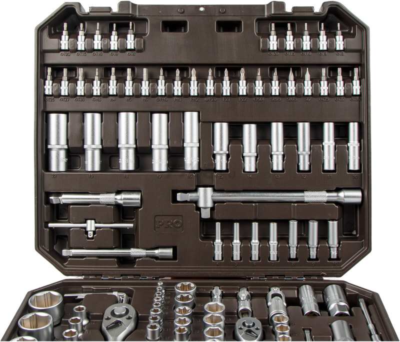 Набор инструментов 1/4", 3/8", 1/2" 6 граней PRO STARTUL Dakar 171 предмет (PRO-171DK) - Фото 8