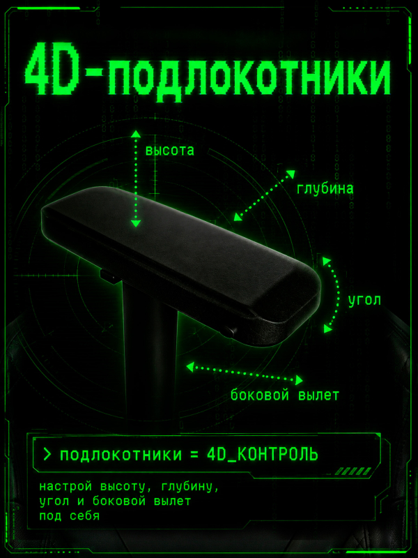 Кресло геймерское URZUS Stealth Black(UR-7351150) - Фото 6