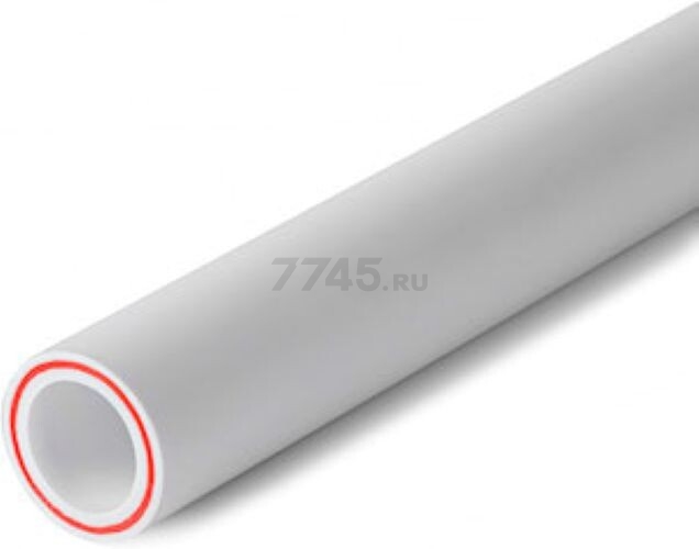Труба полипропиленовая армированная стекловолокном 25х3,5 PN20 2 метра белая AV engineering (AV22125P83502)