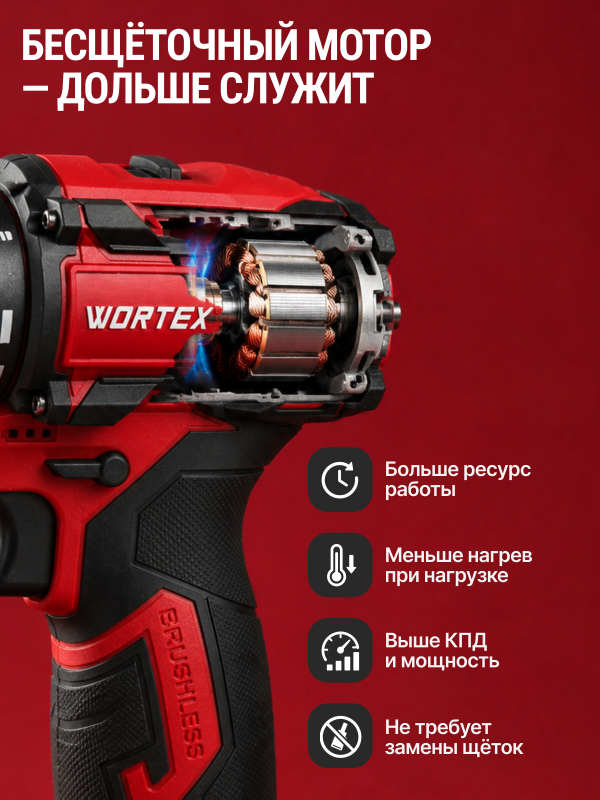 Дрель-шуруповерт аккумуляторная WORTEX BD 1213-1 Dli (2329019) - Фото 4