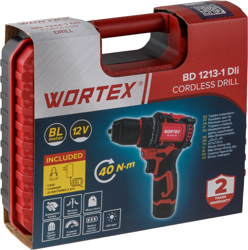 Дрель-шуруповерт аккумуляторная WORTEX BD 1213-1 Dli (2329019) - Фото 19