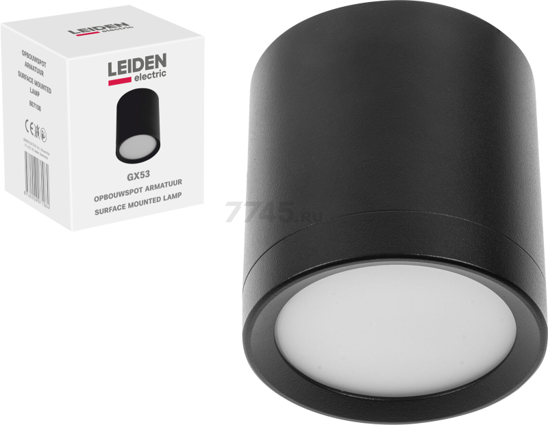 Светильник точечный накладной GX53 15 Вт LEIDEN ELECTRIC черный (807108) - Фото 2