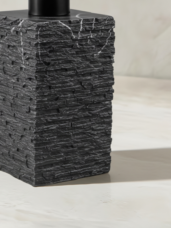 Дозатор для жидкого мыла PERFECTO LINEA StoneWave черный (35-130801) - Фото 3