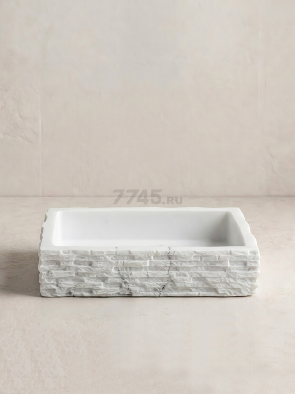Мыльница PERFECTO LINEA StoneWave белый (35-130813) - Фото 4