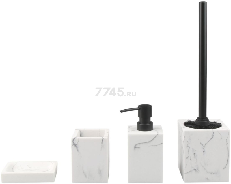 Набор аксессуаров для ванной комнаты PERFECTO LINEA Marble (35-000105) - Фото 8