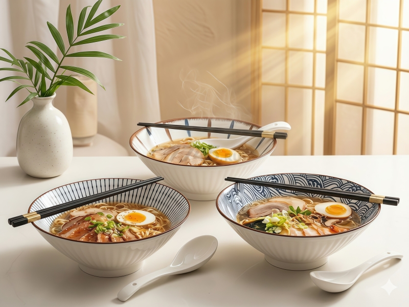 Тарелка керамическая с ложкой и палочками для еды PERFECTO LINEA Ramen line 17-950002 - Фото 6
