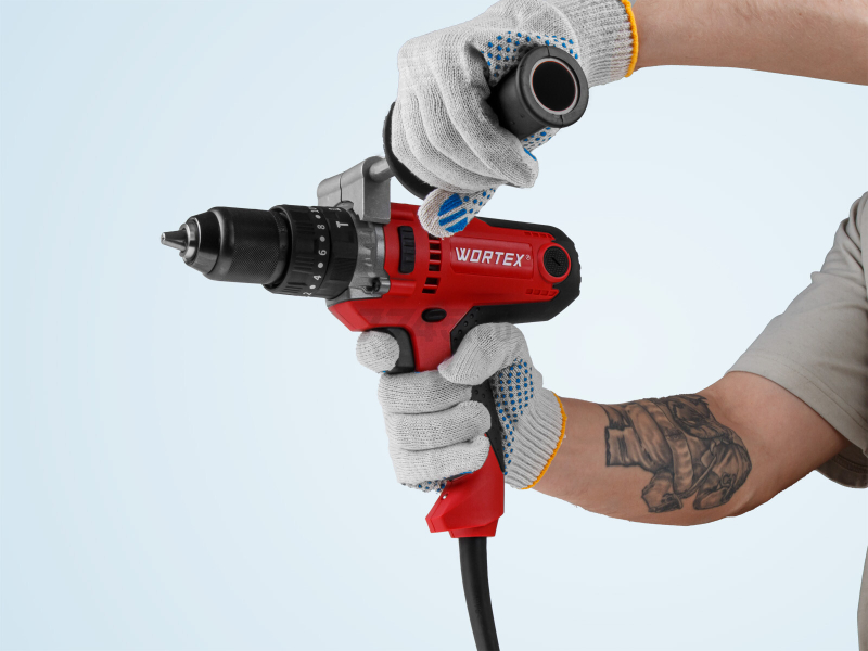 Дрель-шуруповерт сетевая ударная WORTEX DR 1323 D (2322091) - Фото 15
