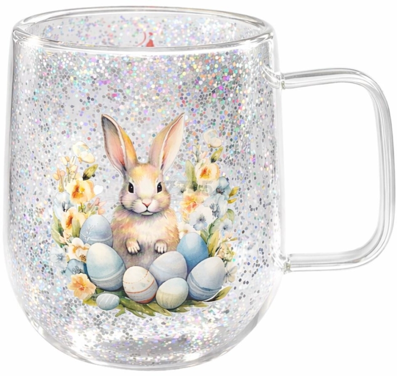 Кружка стеклянная PERFECTO LINEA Easter-1 с двойными стенками 380 мл (30-380263) - Фото 3