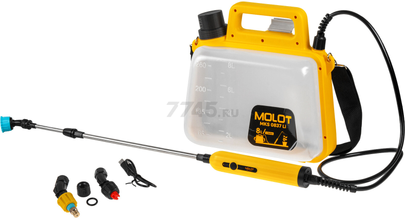 Опрыскиватель плечевой аккумуляторный MOLOT MKS 0837 Li (2335143) - Фото 8