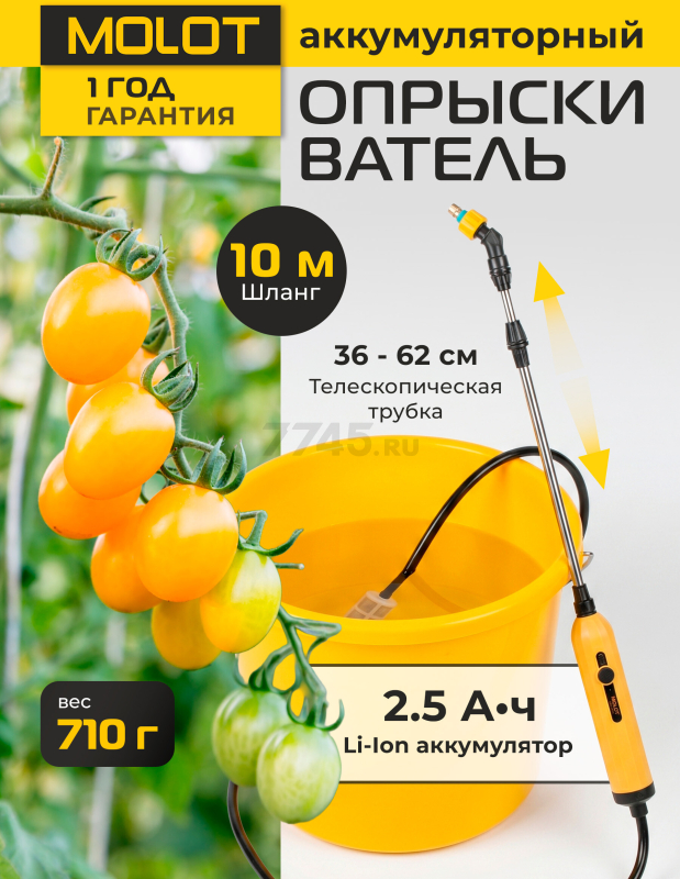 Опрыскиватель ручной аккумуляторный MOLOT MKS 0137 Li (2335141)