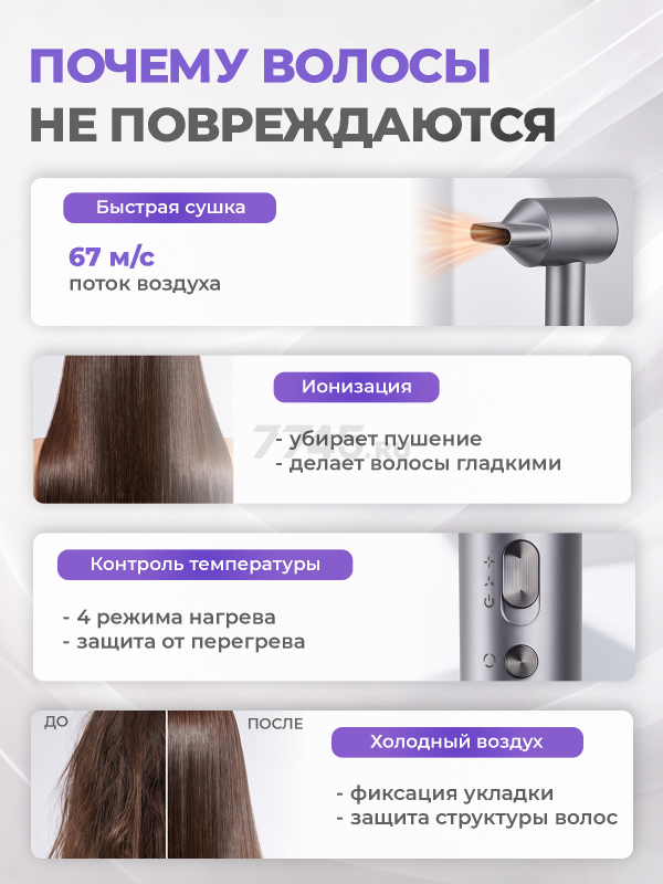 Фен NORMANN AHD-441 (N16060-2) - Фото 3