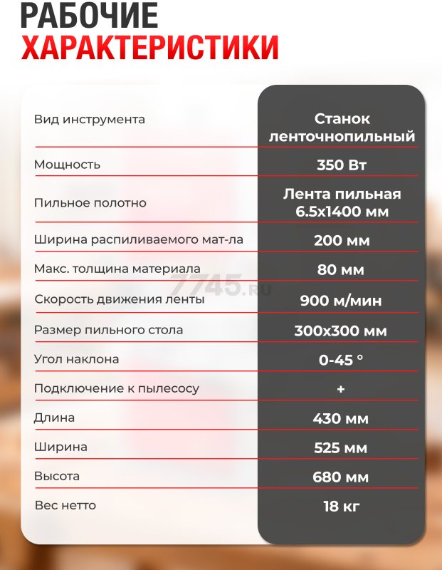 Станок деревообрабатывающий ленточнопильный WORTEX IBS 3585 (2335135) - Фото 13