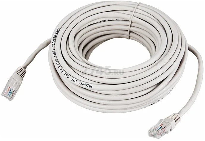 Патч-корд витая пара REXANT U/UTP Cat. 5e 10 м Grey (18-1009)