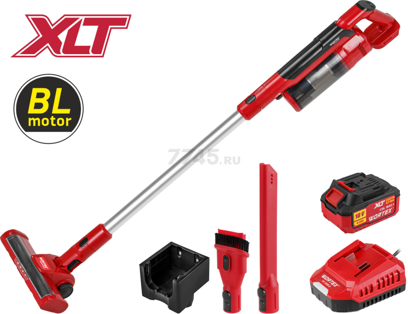 Пылесос строительный WORTEX CVC 1825 ALL1 XLT SET (2334083) - Фото 7