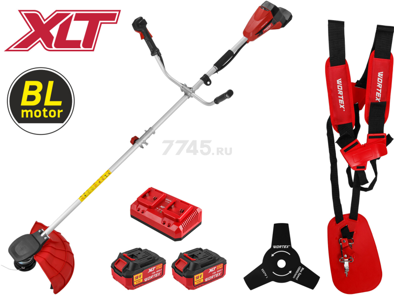 Триммер аккумуляторный WORTEX TB 3036 AT XLT SET (2325111) - Фото 2