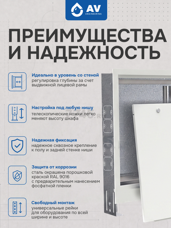 Шкаф коллекторный встроенный 03 AV Engineering (AVEMC203) - Фото 2