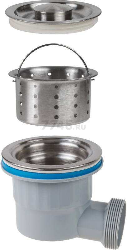 Сифон для кухни 2 перелива выпуск 3 1/2" с гибкой трубой 1 1/2" - 32/40/50мм AV ENGINEERING (AVE129783) - Фото 15