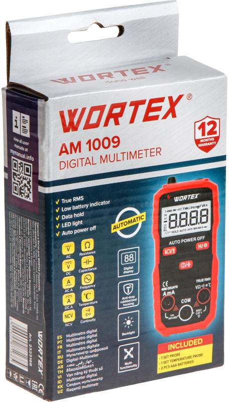 Мультиметр цифровой WORTEX AM 1009 (2323168) - Фото 7