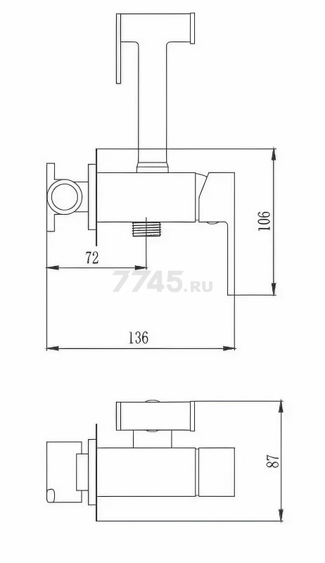 Смеситель для биде AV Engineering SETA D25-A оружейная сталь (AVSET03GM) - Фото 14