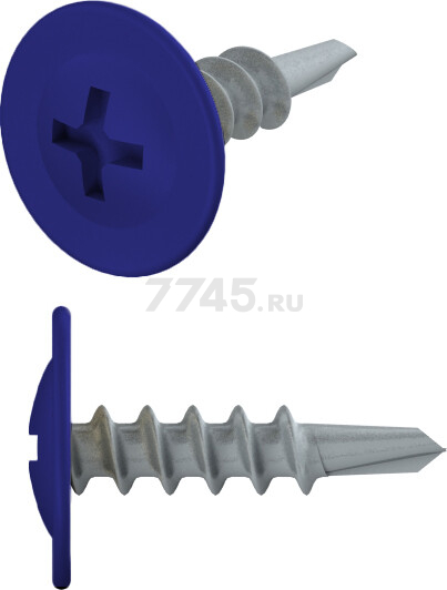 Саморез с прессшайбой 4,2х16 мм цинк со сверлом RAL 5002 STARFIX 500 штук (SMC1-79696-500)