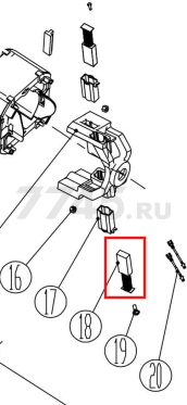 Щетки угольные для цепной пилы WORTEX EC4024-1SF 2 штуки (SF7J157-18)