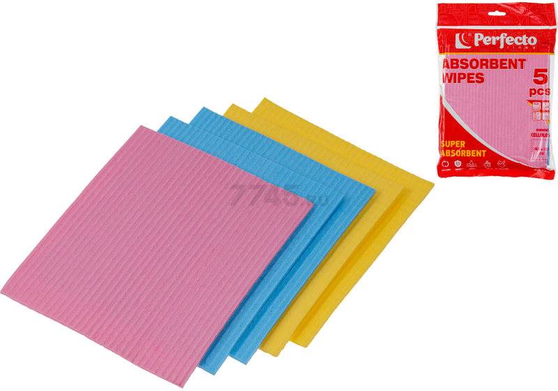 Салфетки бытовые PERFECTO LINEA Super Absorbent Влаговпитывающие целлюлозные 5 штук (54-201704)