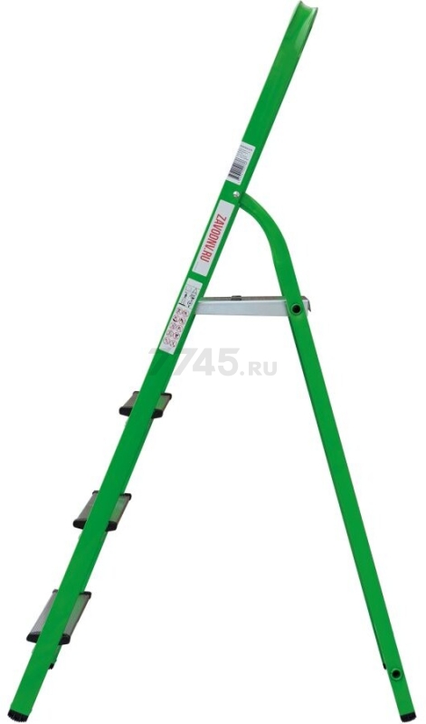 Лестница-стремянка стальная односторонняя 83 см НОВАЯ ВЫСОТА NV1150 зеленая (1150104-021) - Фото 3