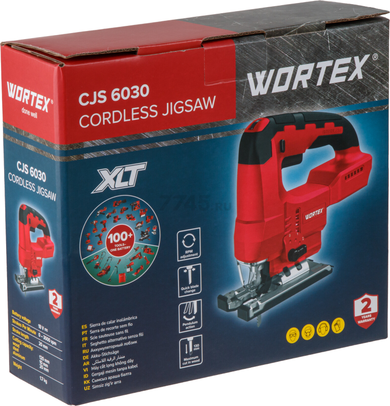 Лобзик аккумуляторный WORTEX CJS 6030 XLT SOLO (2322189) - Фото 9