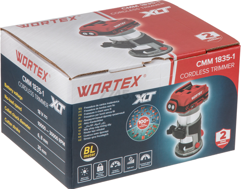 Фрезер кромочный аккумуляторный WORTEX CMM 1835-1 XLT SOLO (2322180) - Фото 10