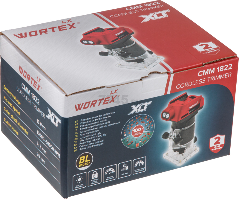 Фрезер кромочный аккумуляторный WORTEX LX CMM 1822 XLT SOLO (2322181) - Фото 8