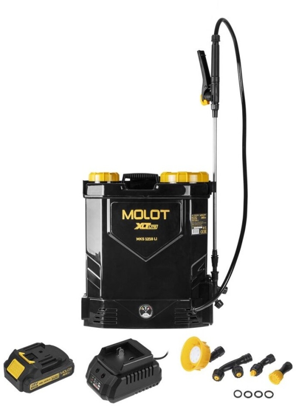 Опрыскиватель ранцевый аккумуляторный MOLOT MKS 1218 Li XLT Lite SET (2322209)