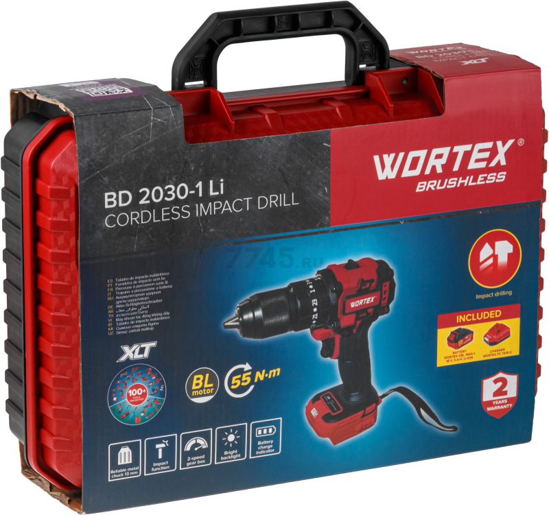 Дрель-шуруповерт аккумуляторная ударная WORTEX BD 2030-1 Li XLT SET (2329201) - Фото 11