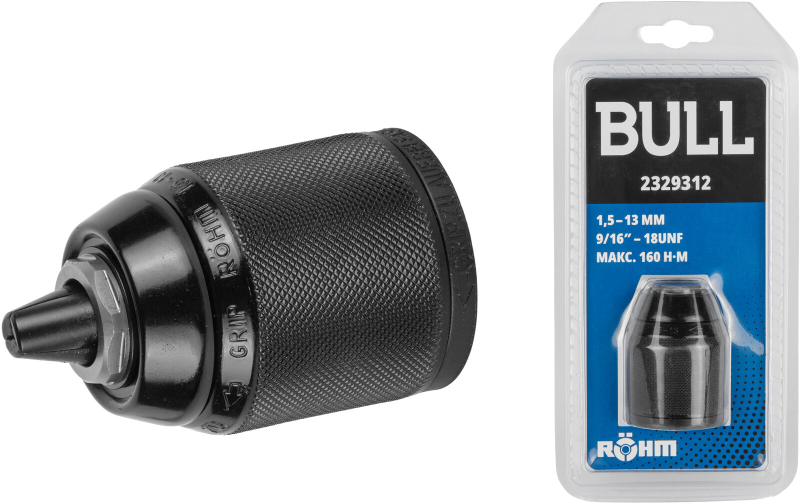 Патрон быстрозажимной BULL ROHM 1,5-13 мм 9/16"-18UNF 160 Нм (2329312)