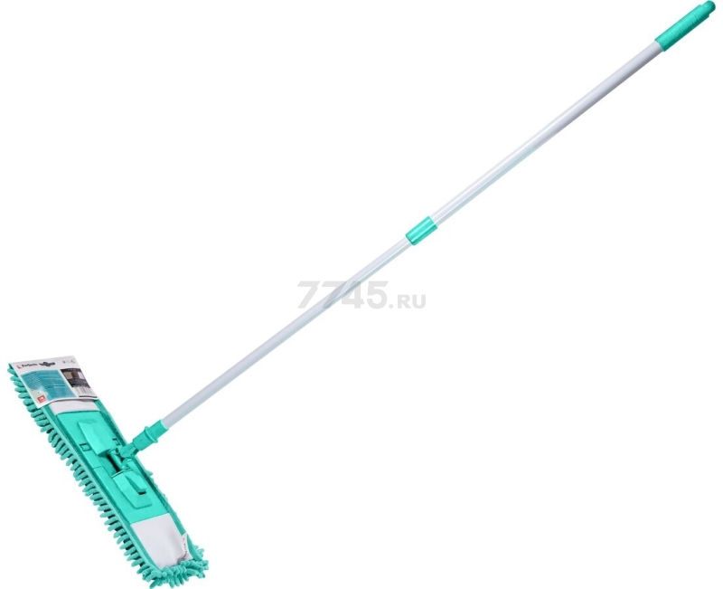 Швабра для пола PERFECTO LINEA с насадкой из шенилла бирюзовая (43-397120)