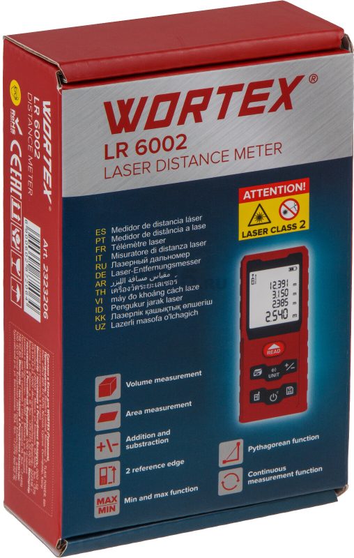Дальномер лазерный WORTEX LR 6002 в кор., 0,05 – 60, ± 2 мм (2323206) - Фото 6